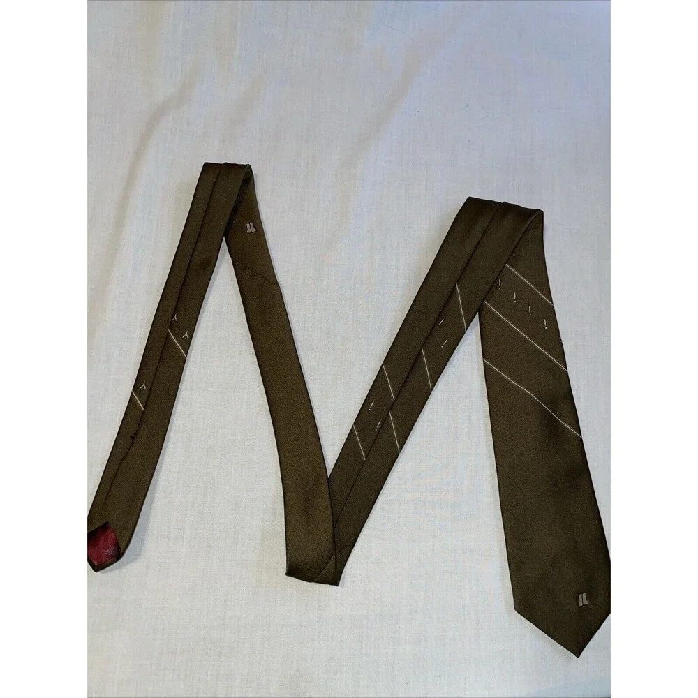 Lanvin Men’s Dress Tie Size 54” Brown 100% Silk Formal Business City
